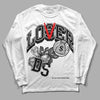 Jordan 1 High 85 Black White DopeSkill Long Sleeve T-Shirt Loser Lover Graphic Streetwear  - White 