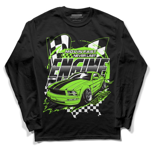 Neon Green Collection DopeSkill Long Sleeve T-Shirt ENGINE Tshirt Graphic - Black