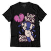 Jordan 7 SE Sapphire DopeSkill T-Shirt Love Sick Graphic - Black 