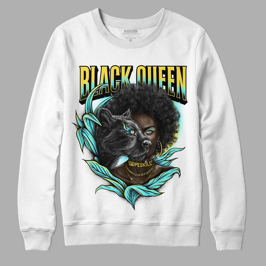 Aqua 5s DopeSkill Sweatshirt Queen Graphic - White 