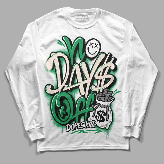 Jordan 2 Retro Lucky Green DopeSkill Long Sleeve T-Shirt No Days Off Graphic Streetwear - White 