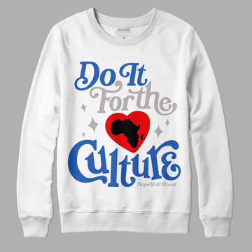 Jordan 1 High OG "True Blue" DopeSkill Sweatshirt Do It For The Culture Graphic Streetwear - White