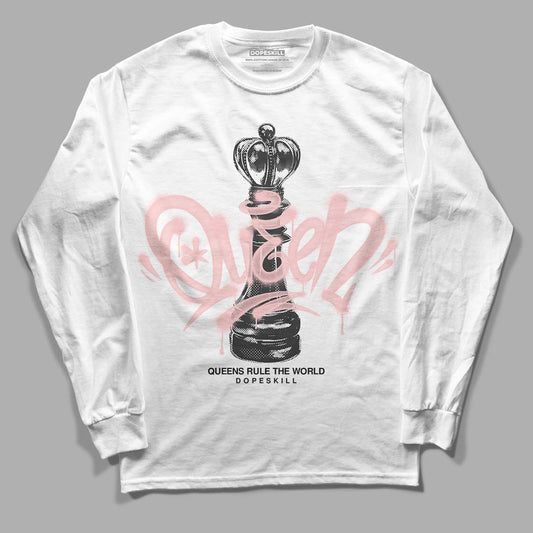 Jordan 1 High OG WMNS Washed Pink DopeSkill Long Sleeve T-Shirt Queen Chess Graphic Streetwear - White