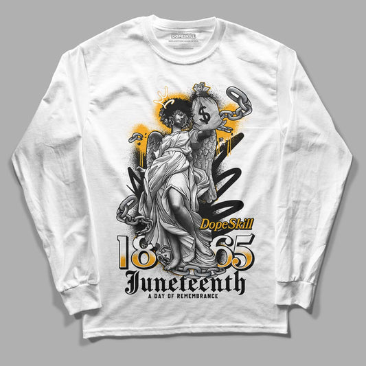 Black Taxi 12s DopeSkill Long Sleeve T-Shirt Juneteenth Graphic - White 