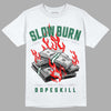 Gorge Green 1s DopeSkill T-Shirt Slow Burn Graphic - White 