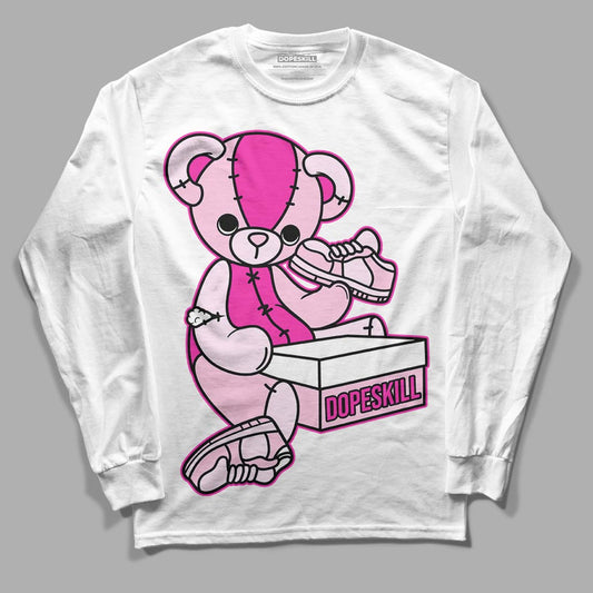 Triple Pink Dunk Low DopeSkill Long Sleeve T-Shirt Sneakerhead BEAR Graphic - White 