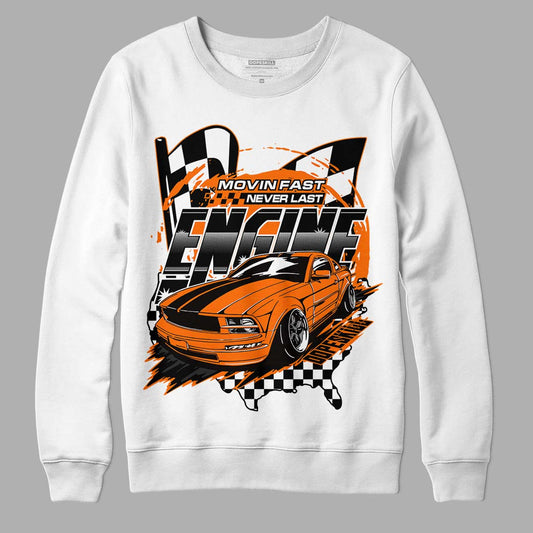 Orange Black White DopeSkill Sweatshirt ENGINE Tshirt Graphic - White 