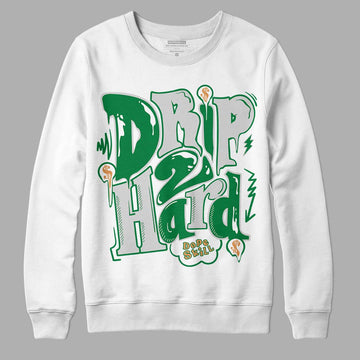 Nike SB x Jordan 4 “Pine Green” DopeSkill Sweatshirt Drip Too Hard Graphic Streetwear - White