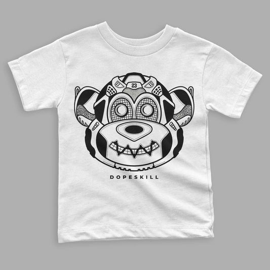 Panda White Black Dunk Low DopeSkill Toddler Kids T-shirt Monk Graphic - White 