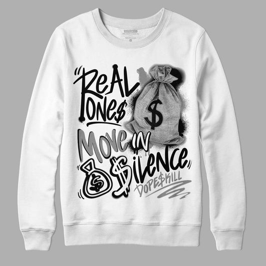 High OG WMNS Twist 2.0 1s DopeSkill Sweatshirt Real Ones Move In Silence Graphic - White 
