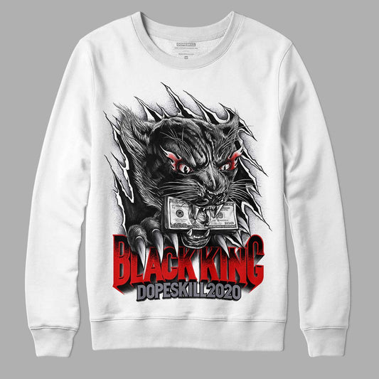 Fire Red 9s DopeSkill Sweatshirt Black King Graphic - White