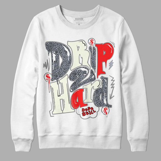 Jordan 3 Retro White Cement Reimagined DopeSkill Sweatshirt Drip Too Hard Graphic Streetwear - White