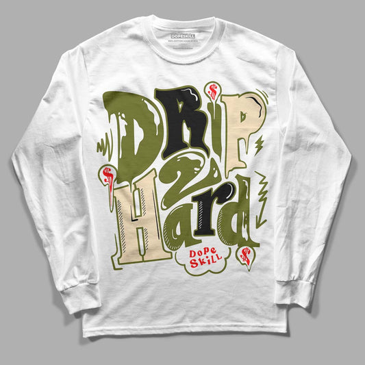 Travis Scott x Jordan 1 Low OG “Olive” DopeSkill Long Sleeve T-Shirt Drip Too Hard Graphic Streetwear - White