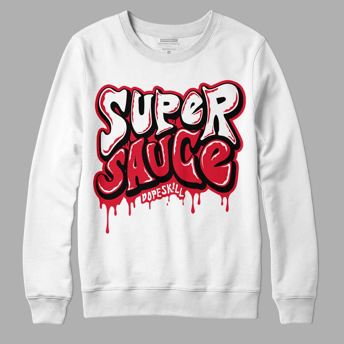 Lost & Found 1s DopeSkill Sweatshirt Super Sauce Graphic - White 