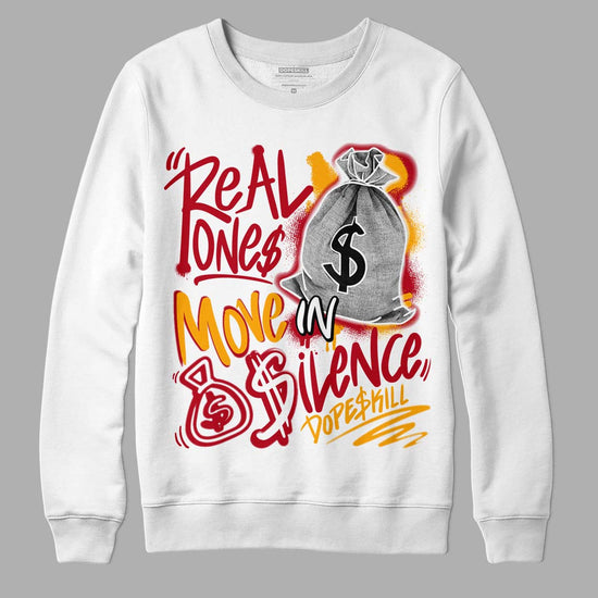 Cardinal 7s DopeSkill Sweatshirt Real Ones Move In Silence Graphic - White 