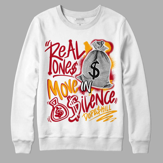 Cardinal 7s DopeSkill Sweatshirt Real Ones Move In Silence Graphic - White 