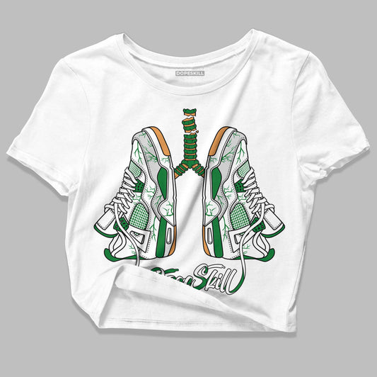 Nike SB x Jordan 4 “Pine Green” DopeSkill Women's Crop Top Breathe Graphic Streetwear - White