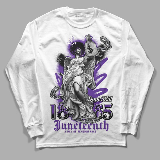 PURPLE Collection DopeSkill Long Sleeve T-Shirt Juneteenth Graphic - White 