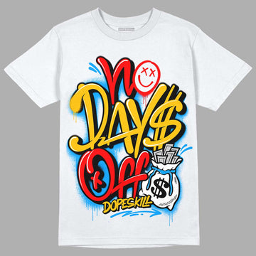 Fruity Pebbles Dunks DopeSkill T-Shirt No Days Off Graphic - White 