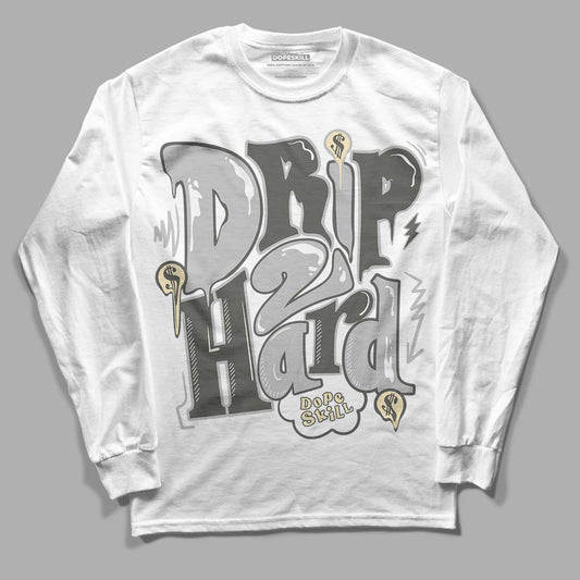 Jordan 4 Retro SE Craft Photon Dust DopeSkill Long Sleeve T-Shirt Drip Too Hard Graphic Streetwear - White 