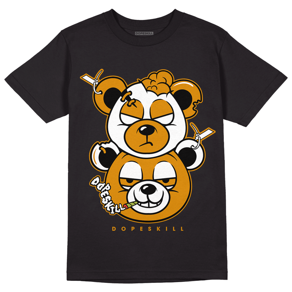 New Double Bear Unisex Shirt Match Jordan 1 Mid University Gold - Black 