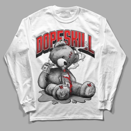 Jordan 5 Retro P51 Camo DopeSkill Long Sleeve T-Shirt Sick Bear Graphic Streetwear - White 