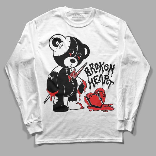 Jordan 1 High 85 Black White DopeSkill Long Sleeve T-Shirt Broken Heart Graphic Streetwear - White 