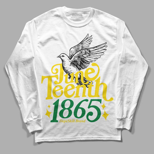 Dunk Low Reverse Brazil DopeSkill Long Sleeve T-Shirt Juneteenth 1865 Graphic Streetwear - White