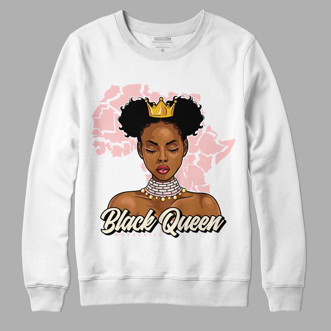 Jordan 1 High OG WMNS Washed Pink DopeSkill Sweatshirt Black Queen Graphic Streetwear - White