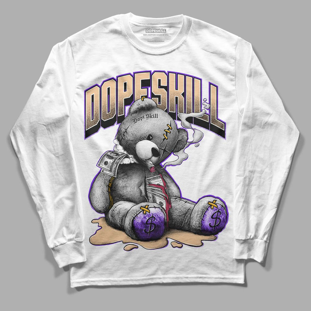 Afrobeats 7s SE DopeSkill Long Sleeve T-Shirt Sick Bear Graphic - White