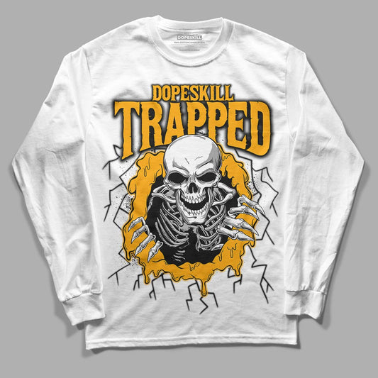 Black Taxi 12s DopeSkill Long Sleeve T-Shirt Trapped Halloween Graphic - White 