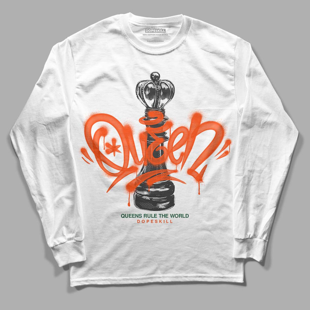 Dunk Low Team Dark Green Orange DopeSkill Long Sleeve T-Shirt Queen Chess Graphic Streetwear - White