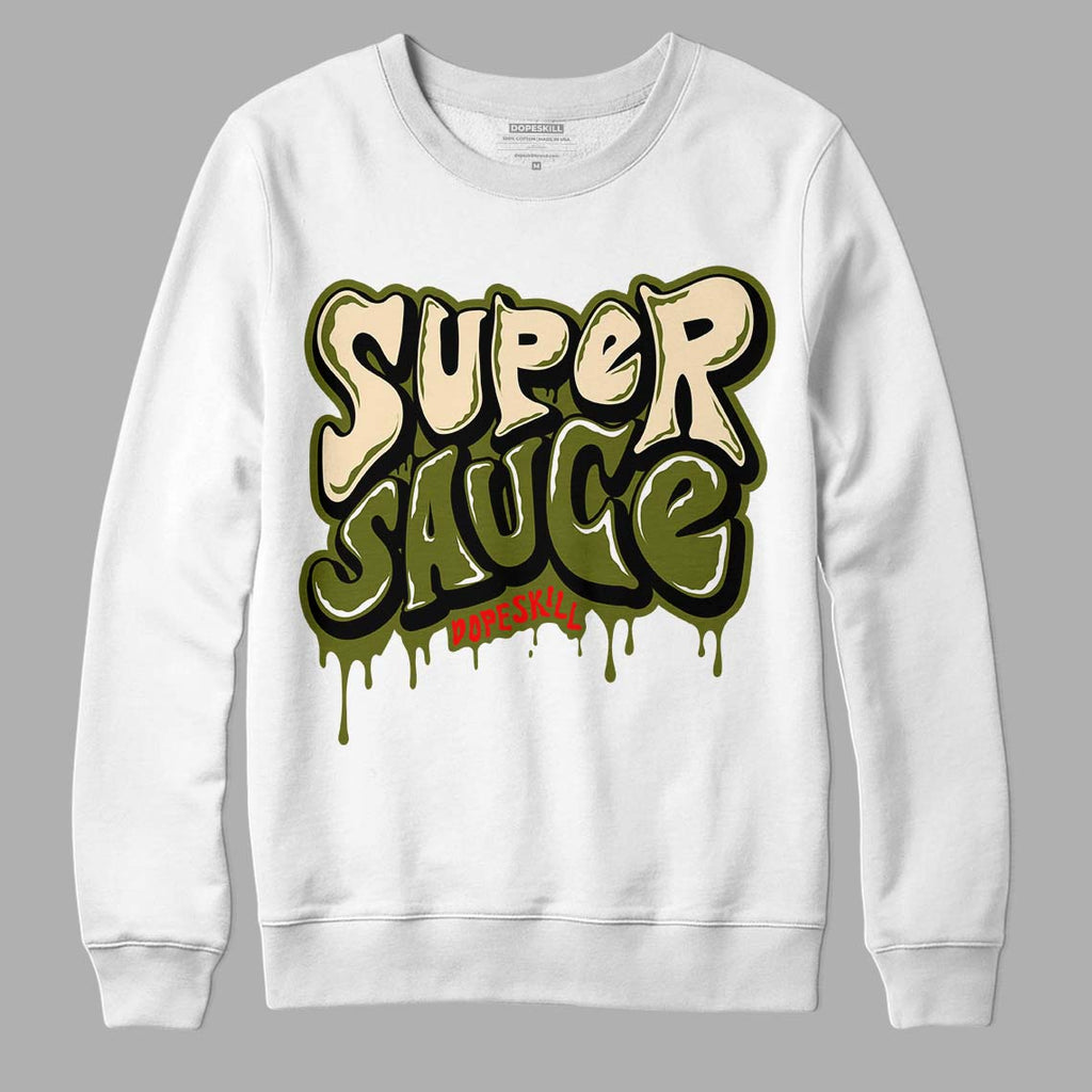 Travis Scott x Jordan 1 Low OG “Olive” DopeSkill Sweatshirt Super Sauce Graphic Streetwear - White
