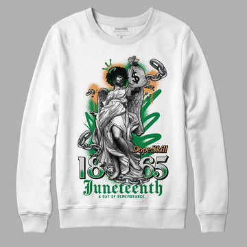 Nike SB x Jordan 4 “Pine Green” DopeSkill Sweatshirt Juneteenth Graphic Streetwear - White 