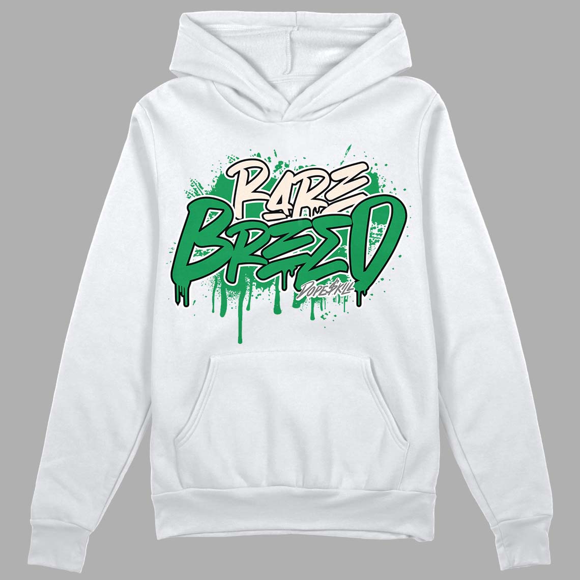 Jordan 2 Retro Lucky Green DopeSkill Hoodie Sweatshirt Rare Breed Graphic Streetwear  - White