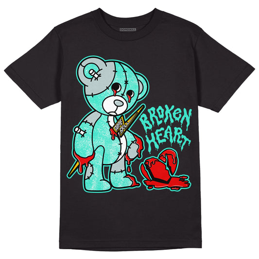 New Emerald 1s DopeSkill T-Shirt Broken Heart Graphic - Black