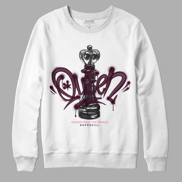 Dunk Low Night Maroon and Medium Soft Pink DopeSkill Sweatshirt Queen Chess Graphic Streetwear - White