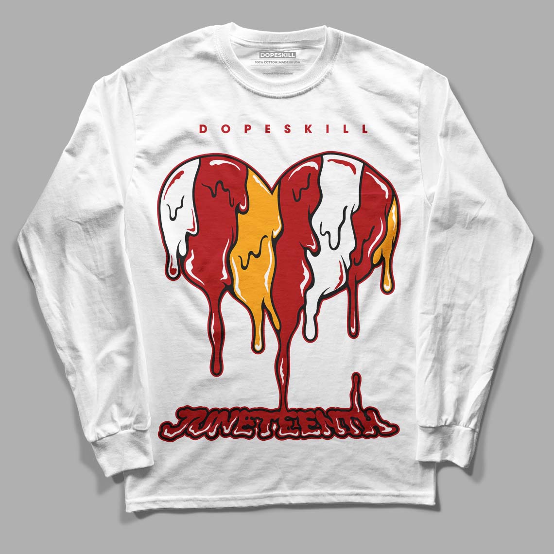 Cardinal 7s DopeSkill Long Sleeve T-Shirt Juneteenth Heart Graphic - White 