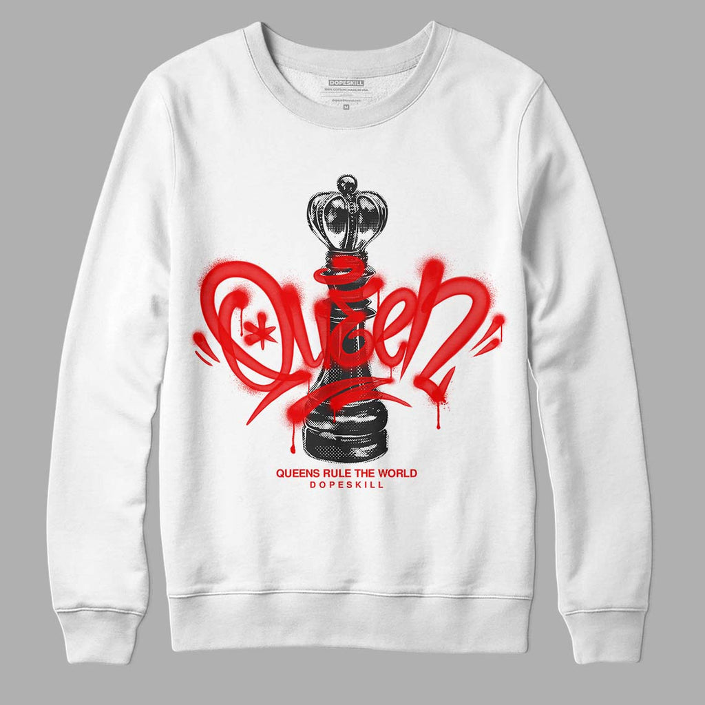 Jordan 11 Retro Cherry DopeSkill Sweatshirt Queen Chess Graphic Streetwear - White 