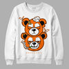 Orange Black White DopeSkill Sweatshirt New Double Bear Graphic - White 