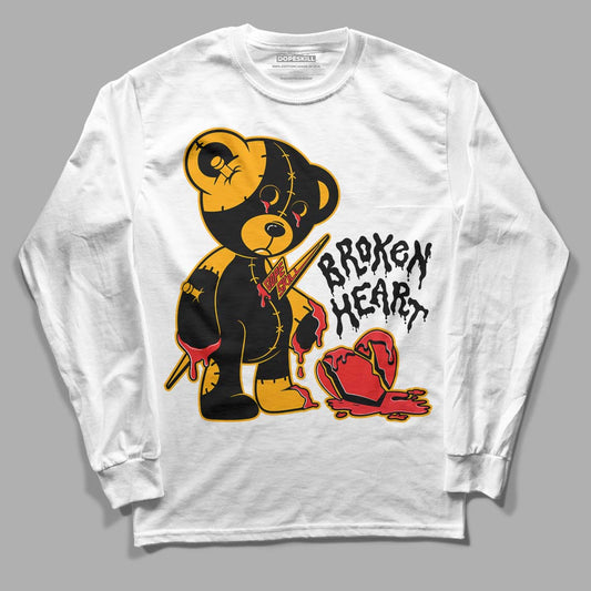 Black Taxi 12s DopeSkill Long Sleeve T-Shirt Broken Heart Graphic - White 