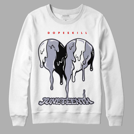 Jordan 13 Retro 'Black Flint' DopeSkill Sweatshirt Juneteenth Heart Graphic Streetwear - White