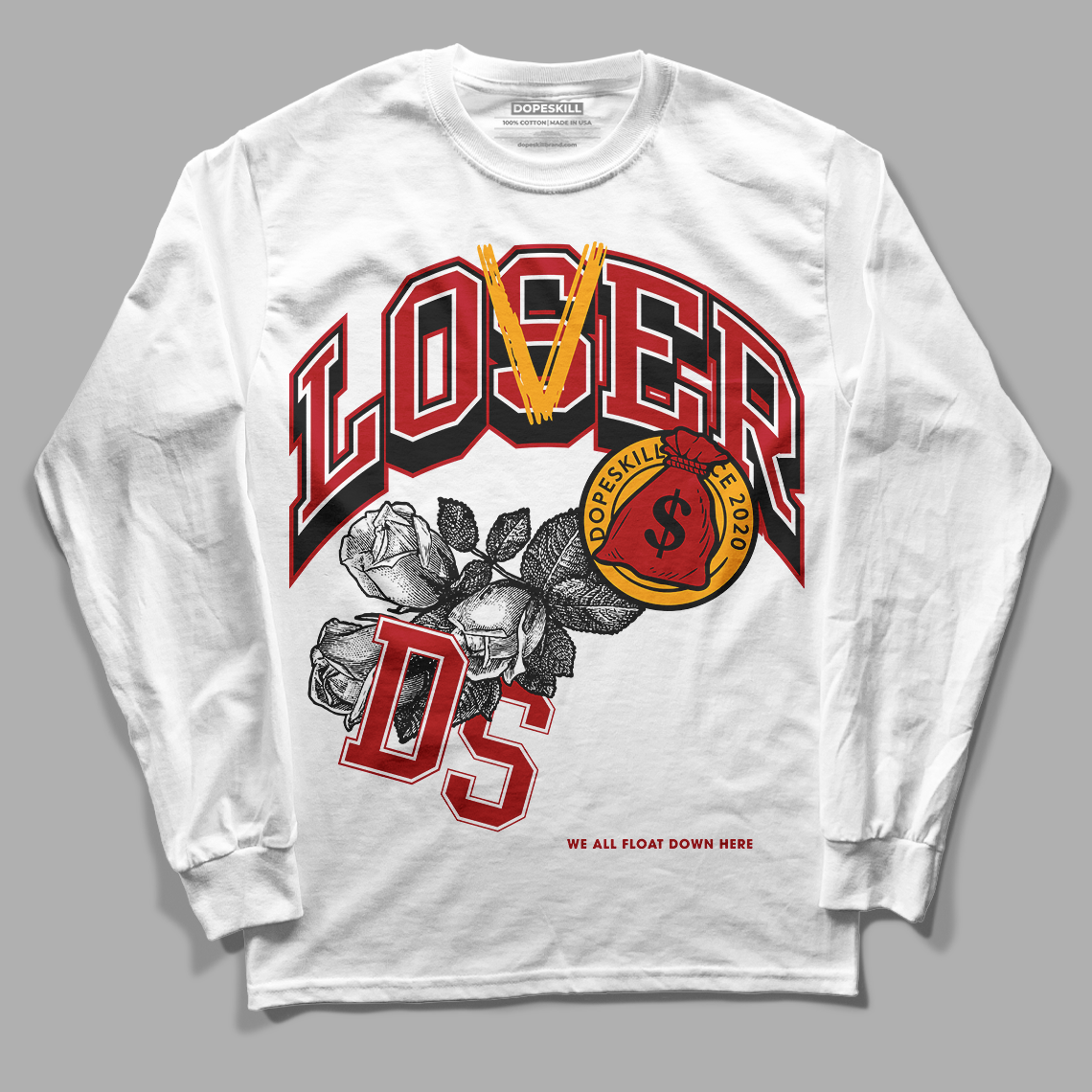 Cardinal 7s DopeSkill Long Sleeve T-Shirt Loser Lover Graphic - White 