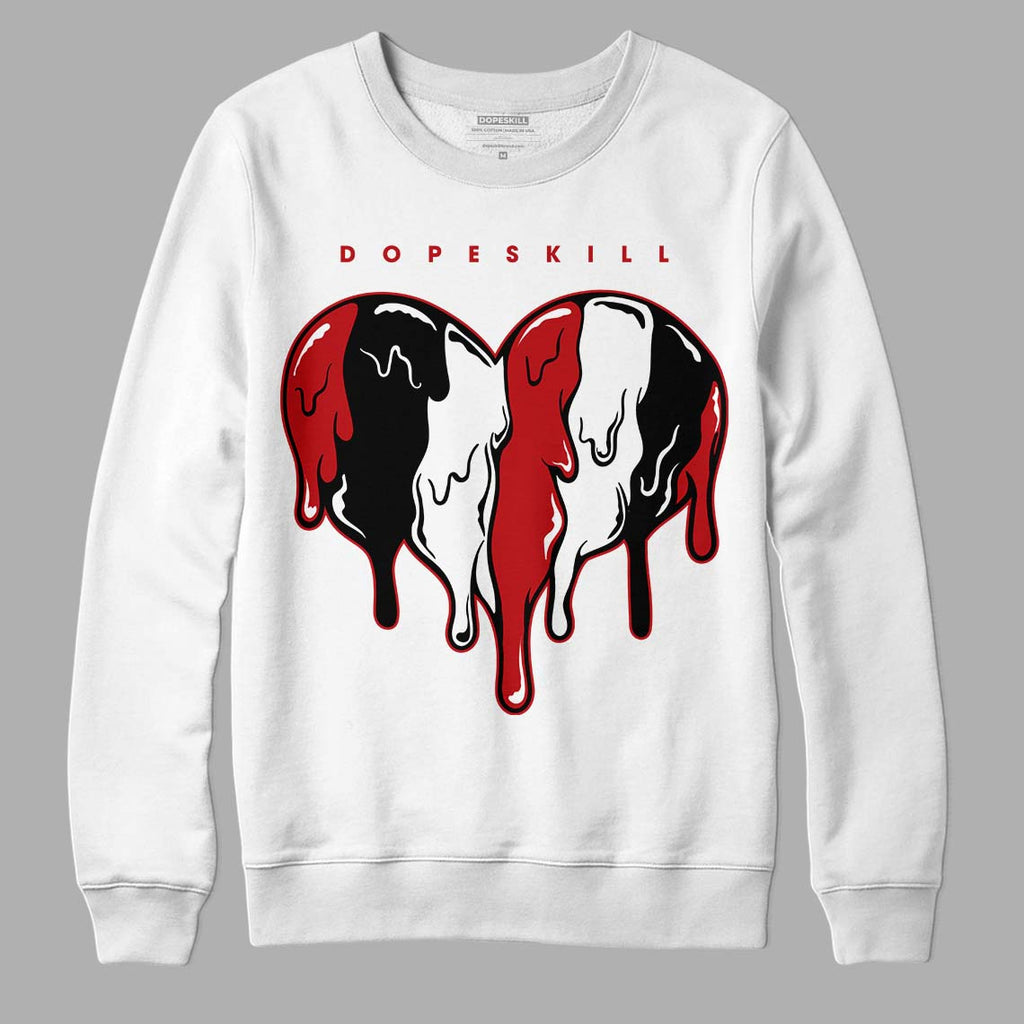 Jordan 13 Retro Playoffs DopeSkill Sweatshirt Slime Drip Heart Graphic Streetwear - White 