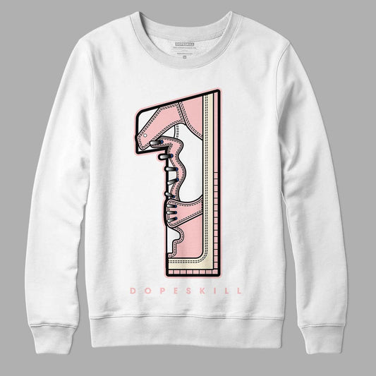 Jordan 1 High OG WMNS Washed Pink DopeSkill Sweatshirt No.1 Graphic Streetwear - White