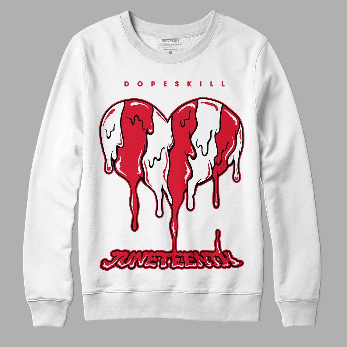 Lost & Found 1s DopeSkill Sweatshirt Juneteenth Heart Graphic - White 