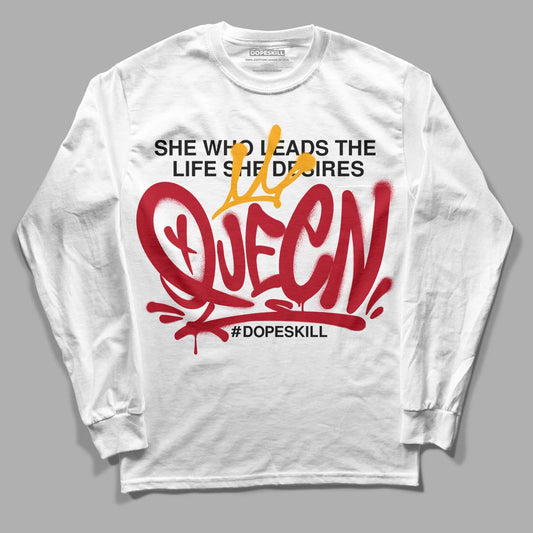 Cardinal 7s DopeSkill Long Sleeve T-Shirt Queen Graphic - White 