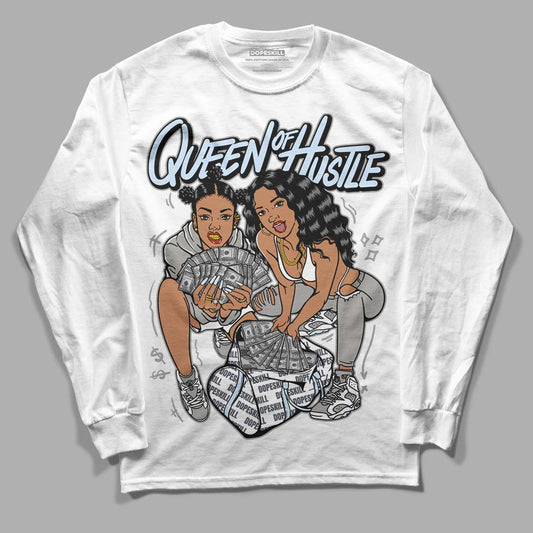 Jordan 6 Retro Cool Grey DopeSkill Long Sleeve T-Shirt Queen Of Hustle Graphic Streetwear - White