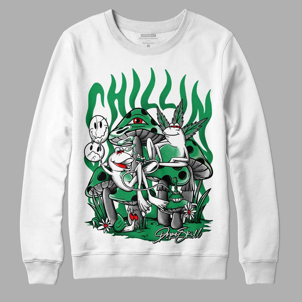 Jordan 6 Rings "Lucky Green" DopeSkill Sweatshirt Chillin Graphic Streetwear - White
