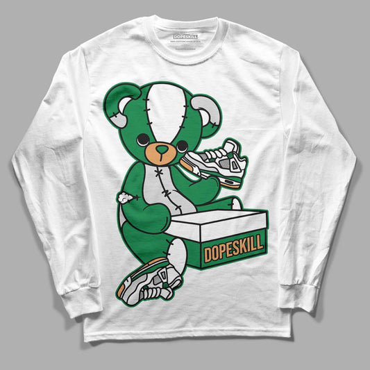 Nike SB x Jordan 4 “Pine Green” DopeSkill Long Sleeve T-Shirt Sneakerhead BEAR Graphic Streetwear - White